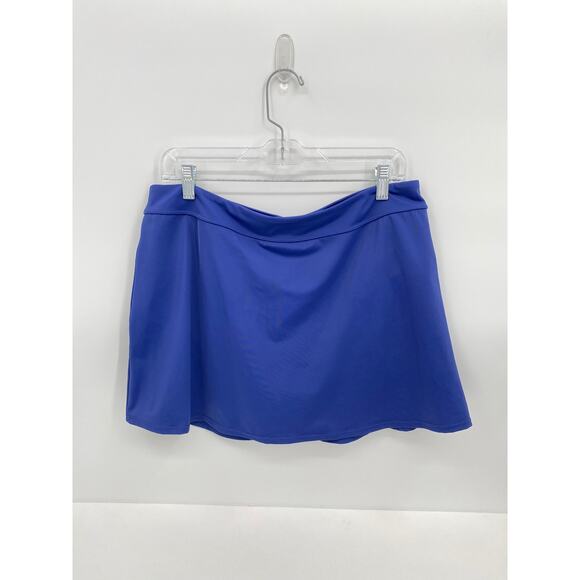 QVC Swim Skirt with Brief Medium Blue Lined Women's US 12 81893 - Picture 1 of 11